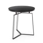 Table basse ronde en acier noir et plateau en verre 2 tailles - Zanzino Viadurini