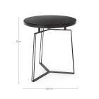 Table basse ronde en acier noir et plateau en verre 2 tailles - Zanzino Viadurini