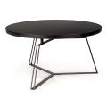 Table basse ronde en acier noir et plateau en verre 2 tailles - Zanzino