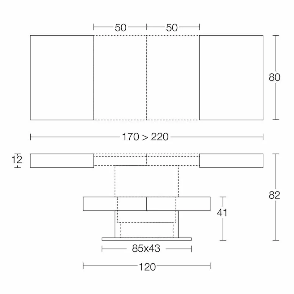 Table basse transformable avec plateau effet mortier Made in Italy - Romantique Viadurini