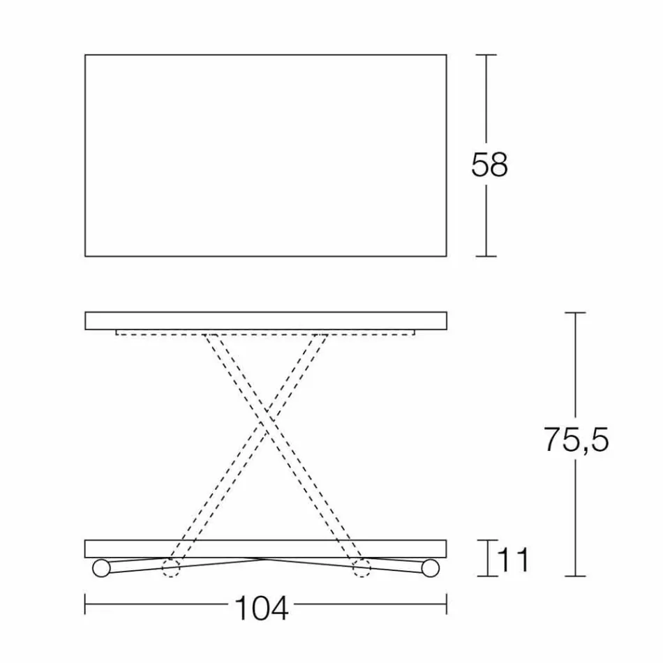 Table basse convertible en table de cuisine design Made in Italy - Genio Viadurini