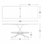Table basse transformable moderne en bois et métal fabriquée en Italie - Gabri Viadurini