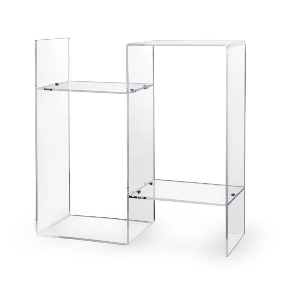 Table de canapé en plexiglas transparent ou fumé Made in Italy - Janne Viadurini