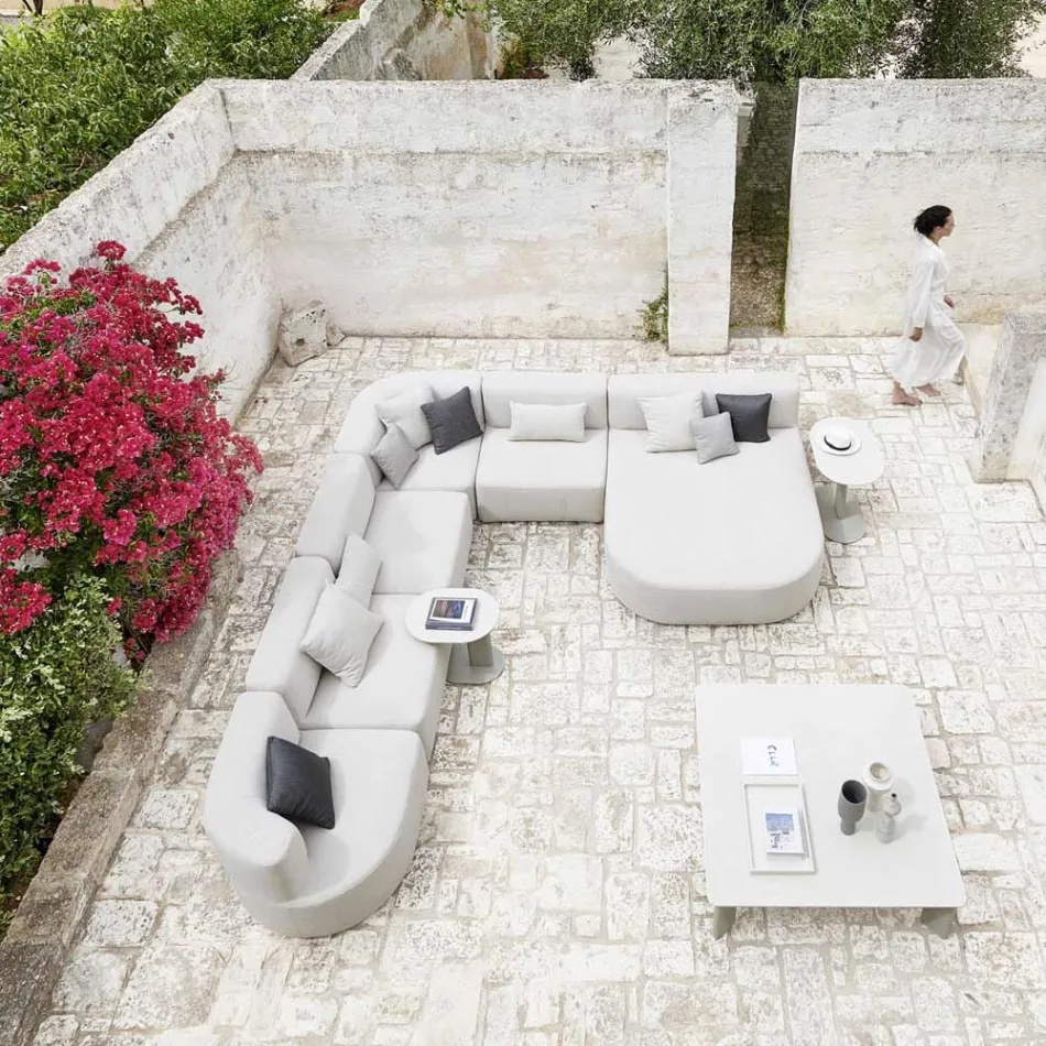 Table basse d'extérieur en aluminium et acier fabriquée en Italie - Plinto by Varaschin Viadurini