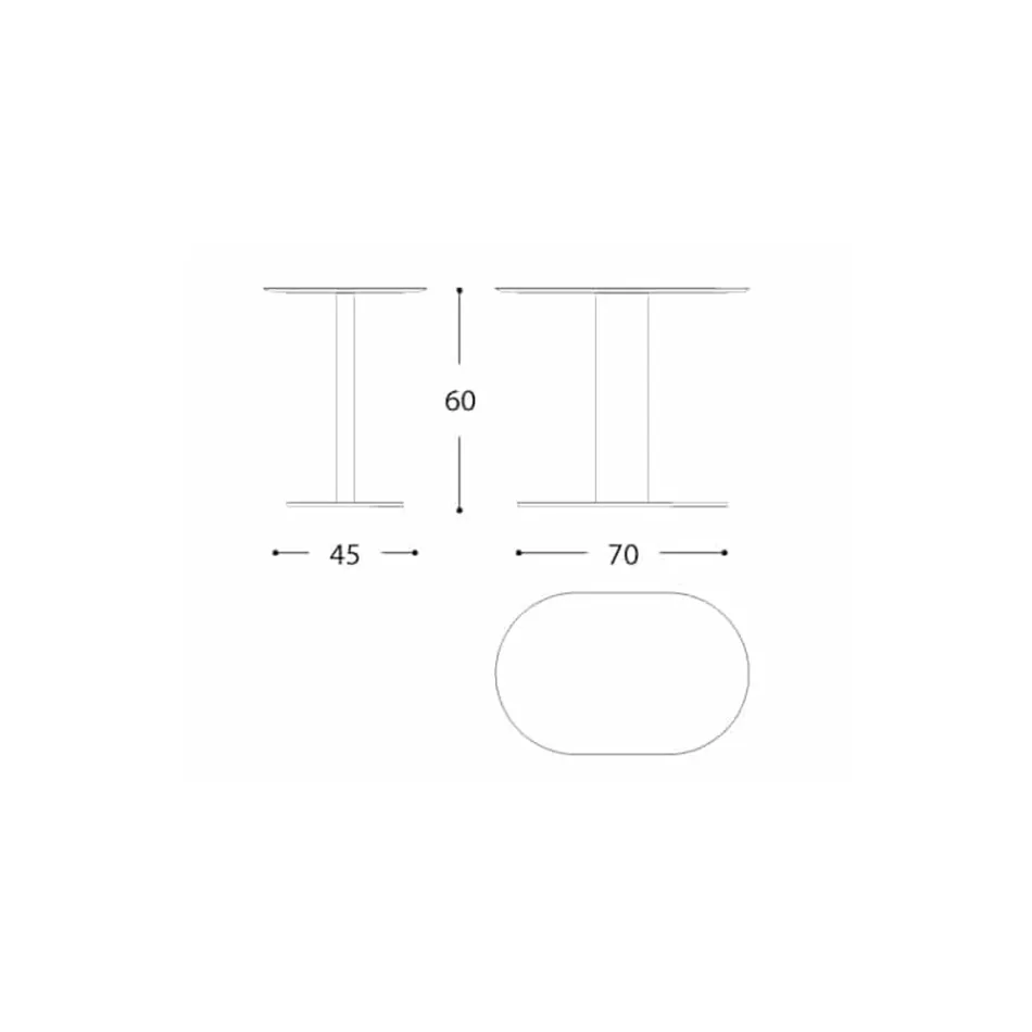 Table basse d'extérieur en aluminium et acier fabriquée en Italie - Plinto by Varaschin Viadurini