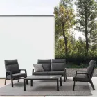 Table basse d'extérieur avec base en aluminium et plateau en céramique - Maino Viadurini