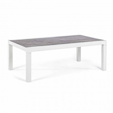 Table basse d'extérieur avec plateau en céramique et structure en aluminium - Softy Viadurini