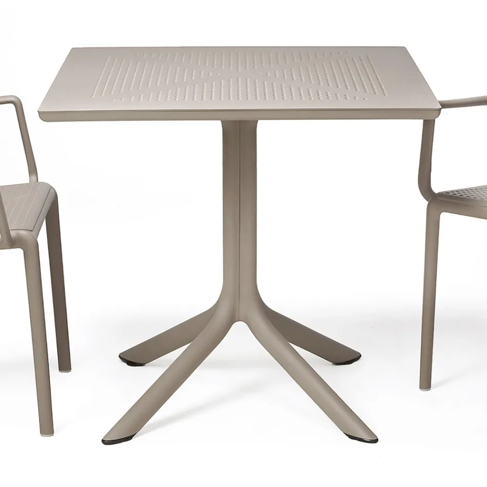 Table basse d'extérieur avec plateau en polypropylène perforé - Fourchette Viadurini