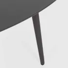 Table basse d'extérieur avec plateau ovale en aluminium peint - Beyl Viadurini