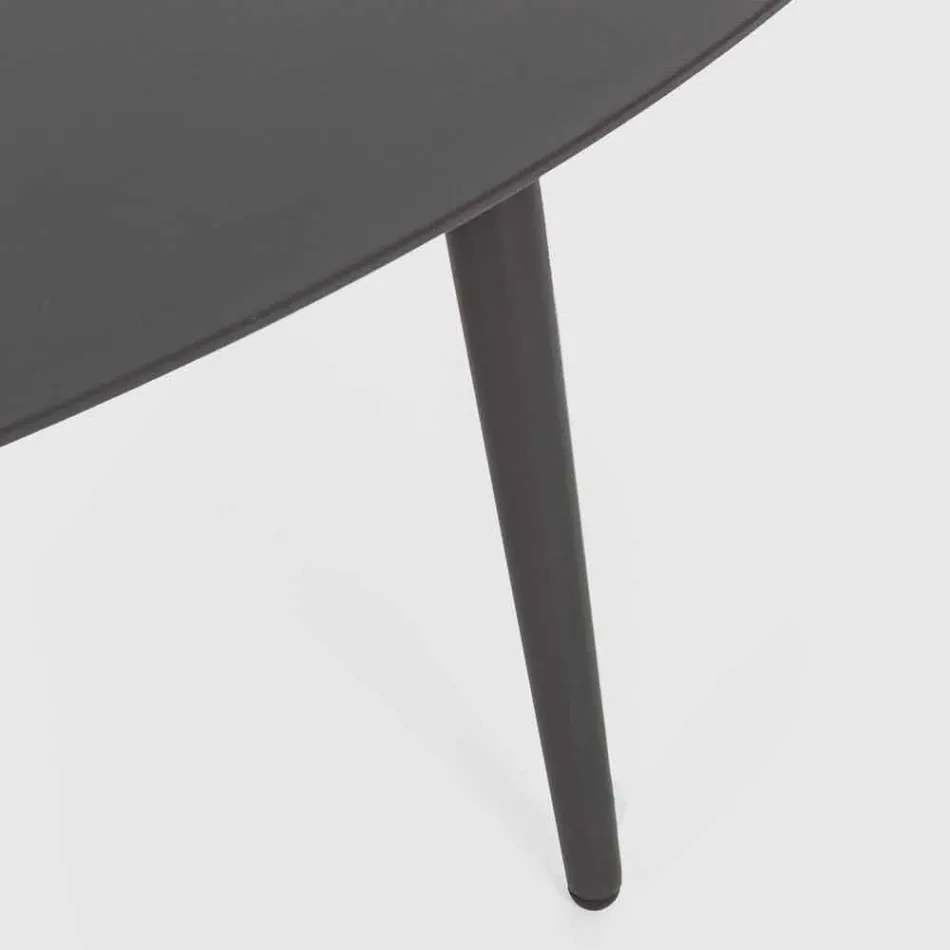 Table basse d'extérieur avec plateau ovale en aluminium peint - Beyl Viadurini