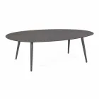 Table basse d'extérieur avec plateau ovale en aluminium peint - Beyl Viadurini