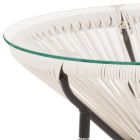 Table basse d'extérieur en acier avec plateau en verre design - Spumolizia Viadurini