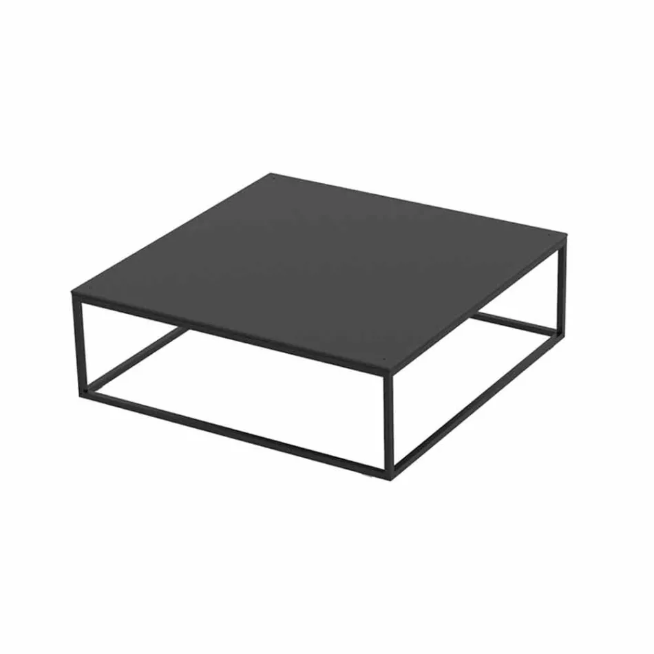 Table basse d'extérieur en aluminium et stratifié carré noir - Suave par Vondom Viadurini