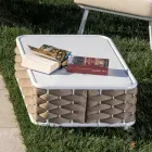 Table basse d'extérieur en aluminium et tissu tissé à la main - Reda Viadurini