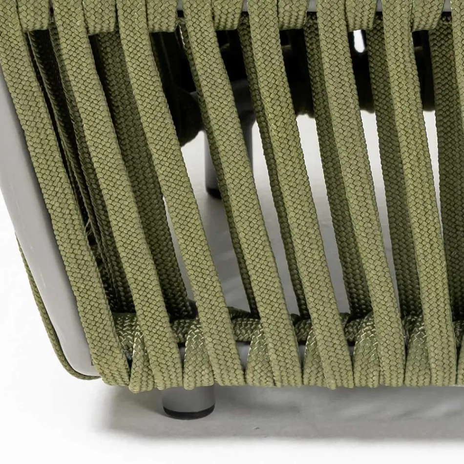 Table basse d'extérieur en aluminium et tissu tissé - Eugene Viadurini