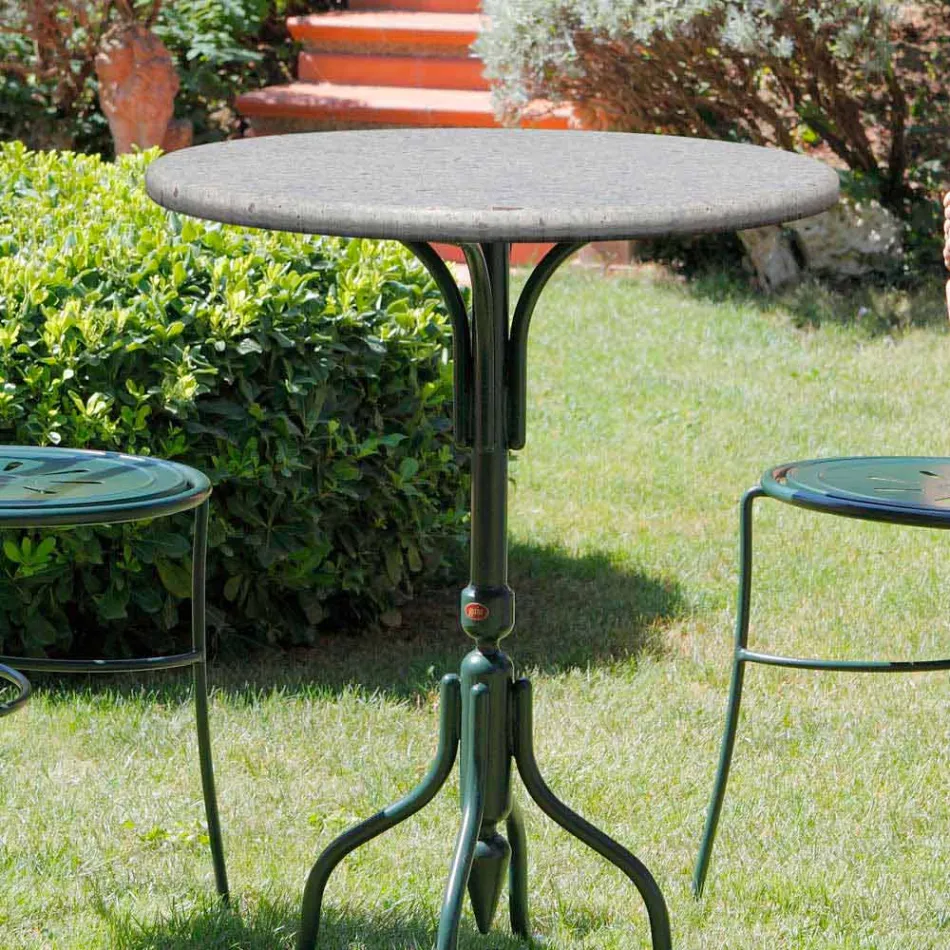 Table basse d'extérieur en pierre fabriquée à la main en Italie - Livigno Viadurini