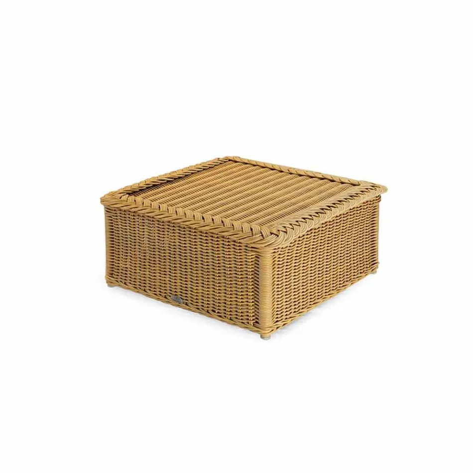 Table pour l&#39;extérieur entièrement en main tressé en polyéthylène Matt Viadurini