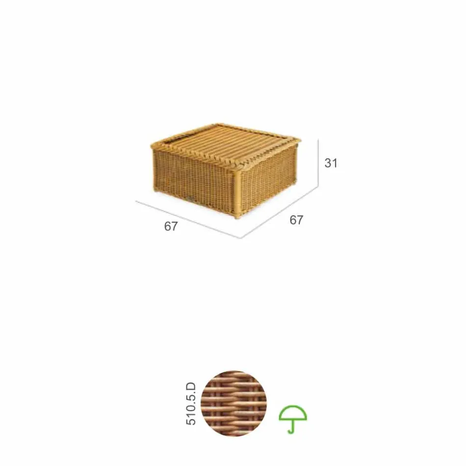 Table pour l&#39;extérieur entièrement en main tressé en polyéthylène Matt Viadurini