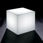 Table basse d'extérieur lumineuse en polyéthylène blanc Made in Italy - Derti Viadurini