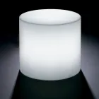Table basse d'extérieur lumineuse en polyéthylène blanc Made in Italy - Derti Viadurini
