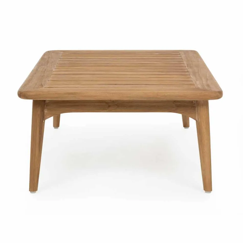 Table d'extérieur moderne en bois de teck Homemotion - Luanaedmea Viadurini