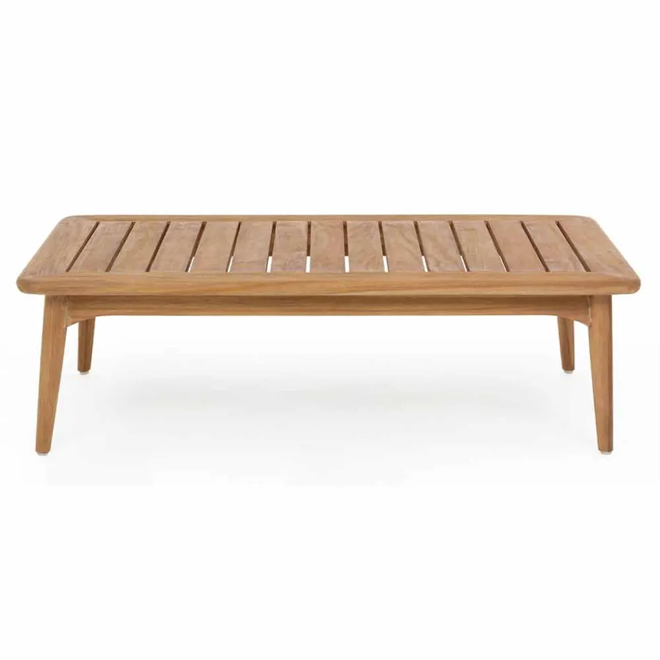 Table d'extérieur moderne en bois de teck Homemotion - Luanaedmea Viadurini