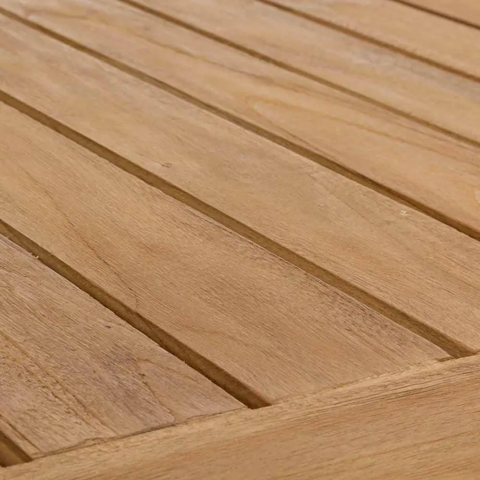 Table d'extérieur moderne en bois de teck Homemotion - Luanaedmea Viadurini