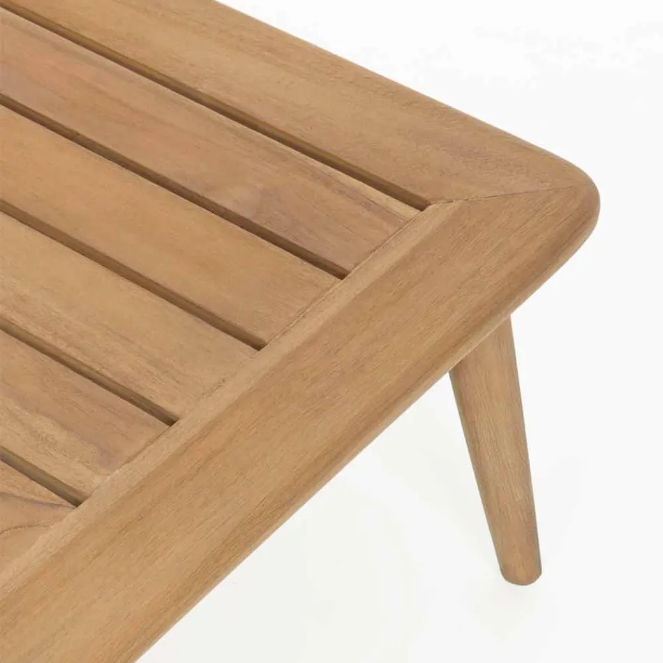 Table d'extérieur moderne en bois de teck Homemotion - Luanaedmea Viadurini