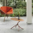 Table basse d'extérieur raffinée en métal peint fabriquée en Italie - Lübeck Viadurini