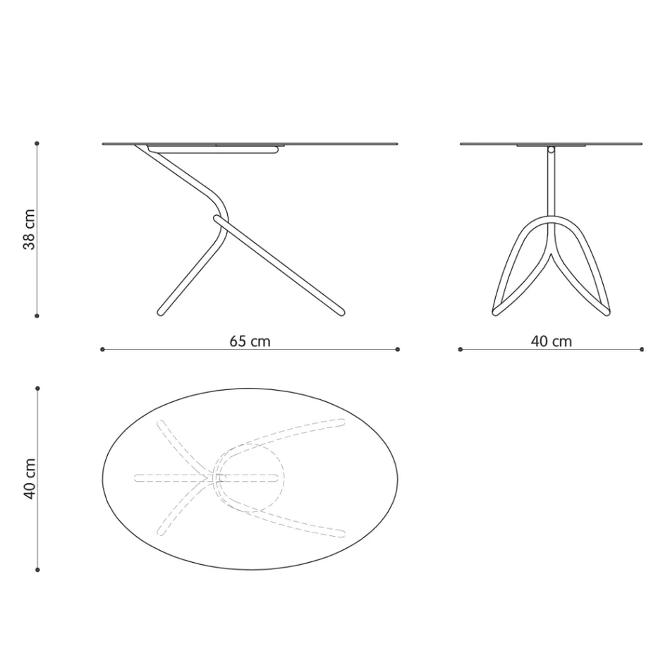 Table basse d'extérieur raffinée en métal peint fabriquée en Italie - Lübeck Viadurini
