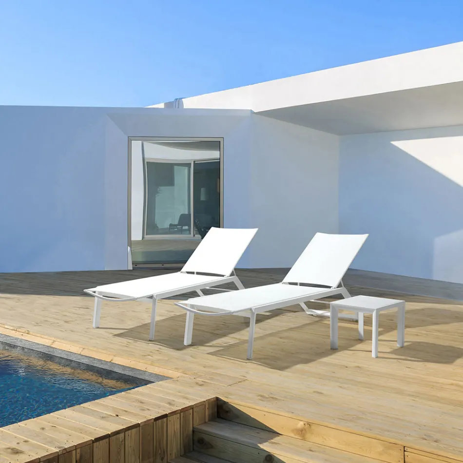 Table basse d'extérieur carrée en aluminium peint, Homemotion 2 pièces - Marius Viadurini