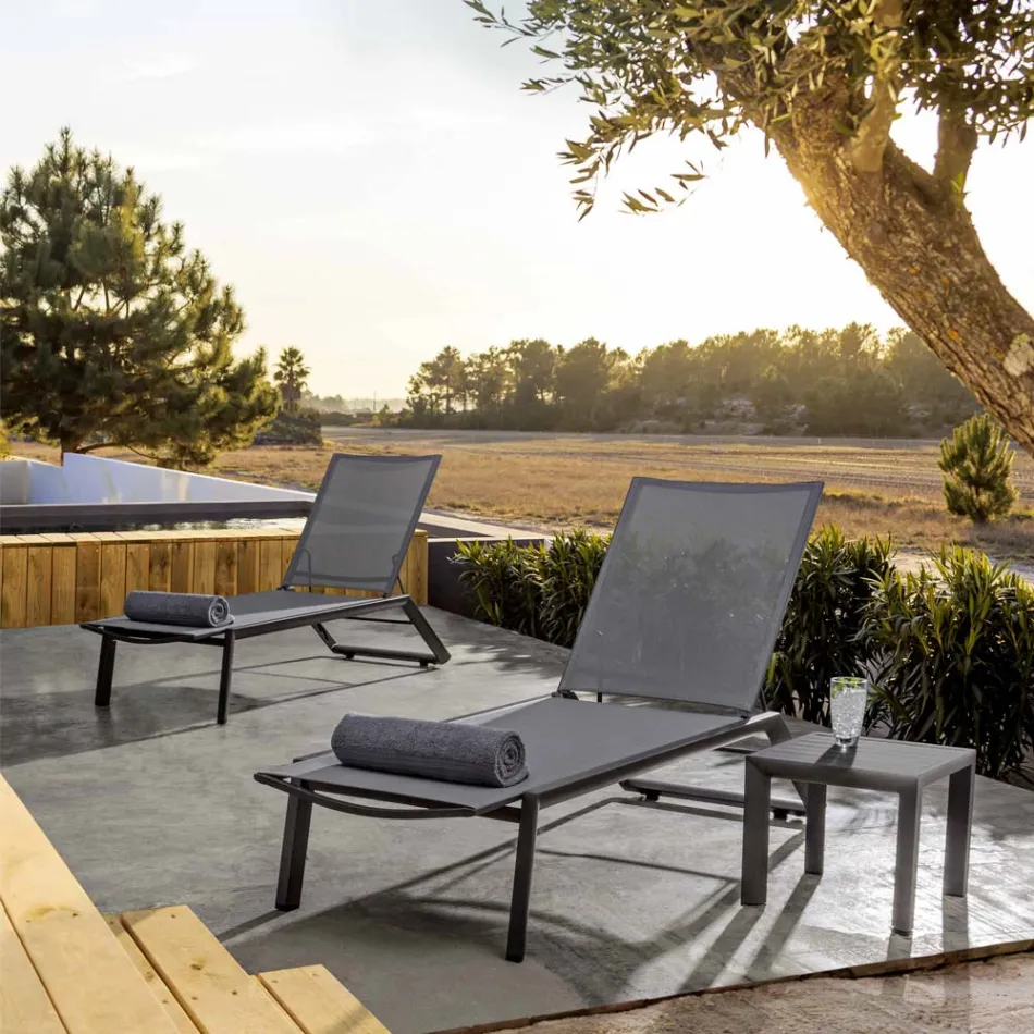 Table basse d'extérieur carrée en aluminium peint, Homemotion 2 pièces - Marius Viadurini