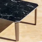 Table basse d'extérieur carrée en aluminium et grès de haute qualité - Filomena Viadurini