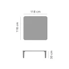 Table basse d'extérieur carrée en aluminium et grès de haute qualité - Filomena Viadurini