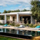 Table basse d'extérieur carrée en aluminium et grès de haute qualité - Filomena Viadurini