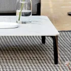 Table basse d'extérieur carrée en aluminium et grès de haute qualité - Filomena Viadurini