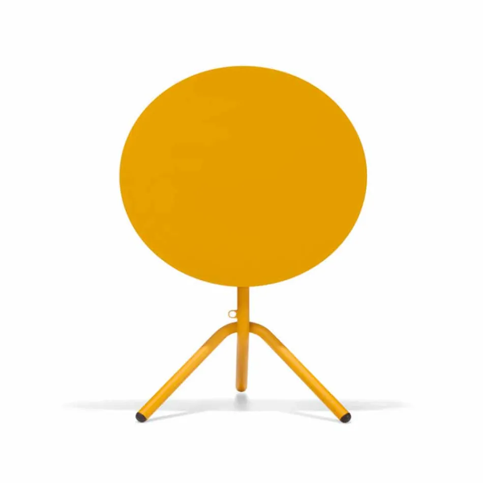 Table ronde d'extérieur en métal et tôle Made in Italy - Alberic Viadurini