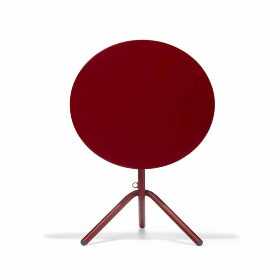 Table ronde d'extérieur en métal et tôle Made in Italy - Alberic Viadurini