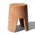 Table basse d'extérieur ronde en terre cuite fabriquée en Italie - Degolino