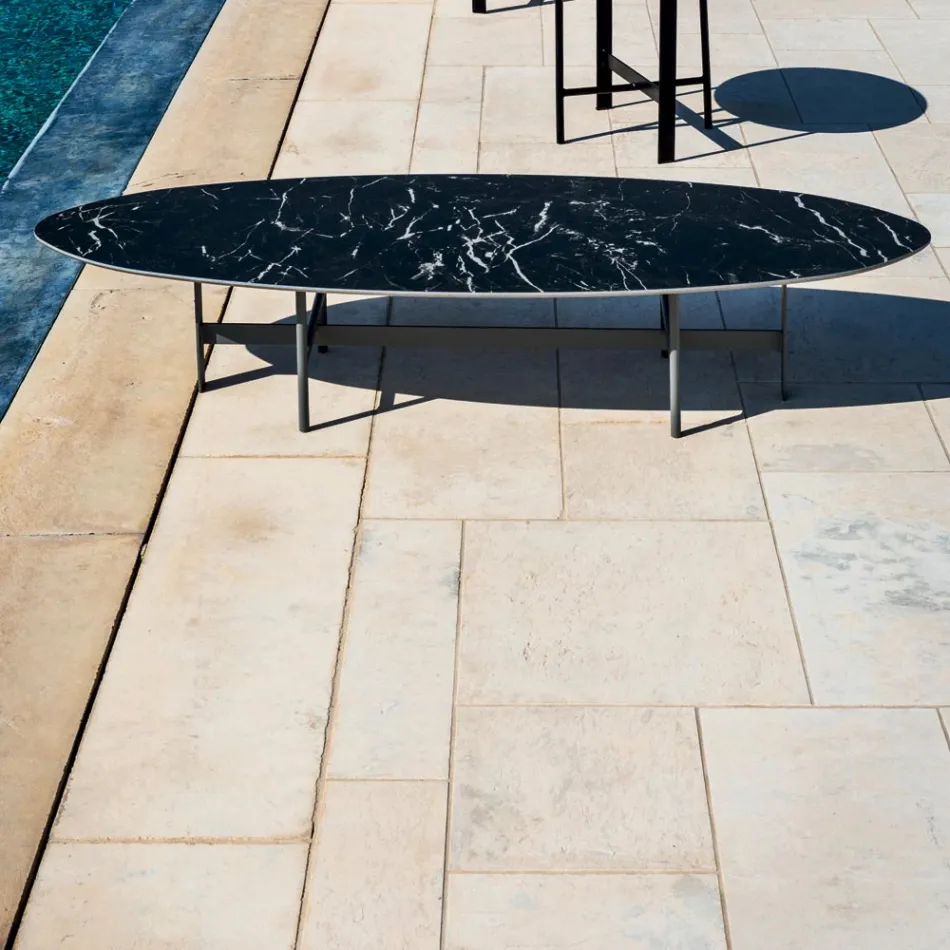 Table Basse d'Extérieur Structure en Acier Fabriqué en Italie - Begin by Myyour Viadurini