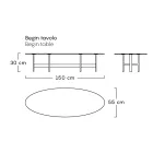 Table Basse d'Extérieur Structure en Acier Fabriqué en Italie - Begin by Myyour Viadurini
