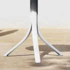 Table basse d'extérieur ronde inclinable à 3 pieds en aluminium 2 couleurs - Filomena Viadurini