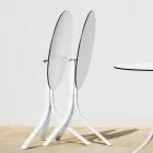 Table basse d'extérieur ronde inclinable à 3 pieds en aluminium 2 couleurs - Filomena Viadurini