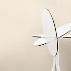 Table basse d'extérieur ronde inclinable à 3 pieds en aluminium 2 couleurs - Filomena Viadurini