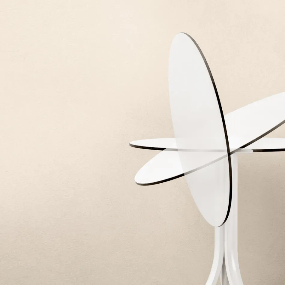 Table basse d'extérieur ronde inclinable à 3 pieds en aluminium 2 couleurs - Filomena Viadurini