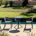 Table basse d'extérieur ronde inclinable à 3 pieds en aluminium 2 couleurs - Filomena Viadurini