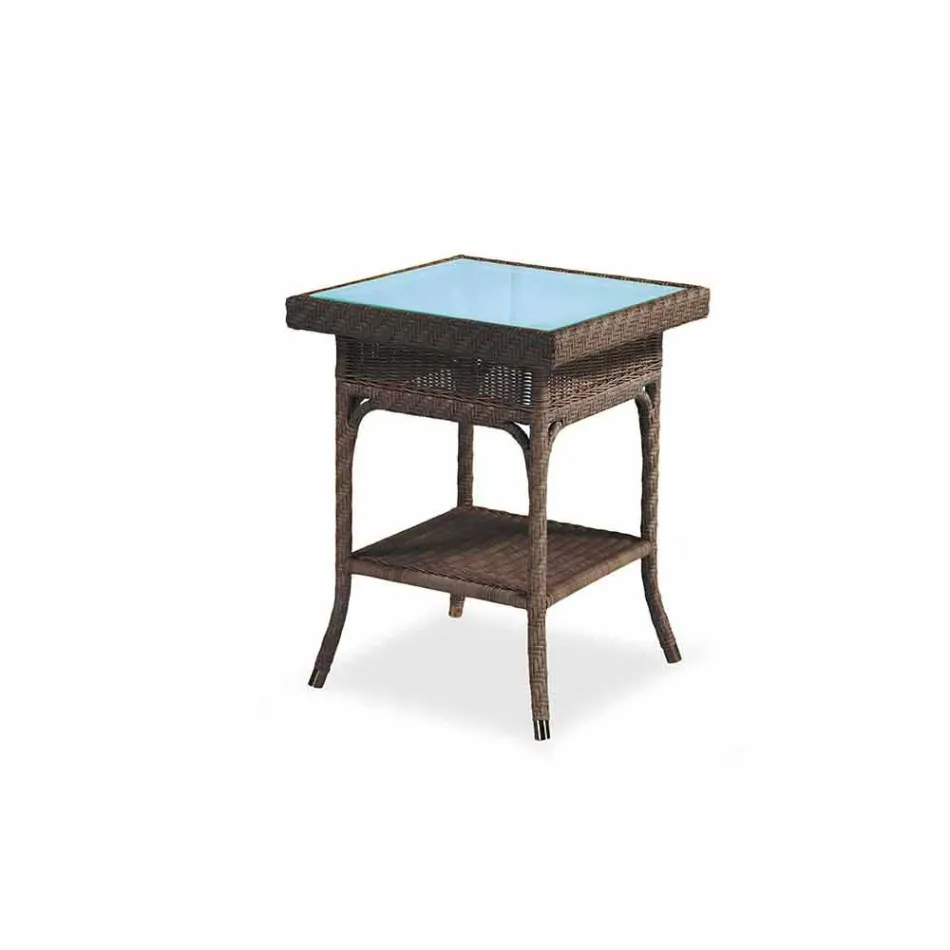 Jardin Café 56x56 de la polyéthylène tissé à la main Tchad Viadurini