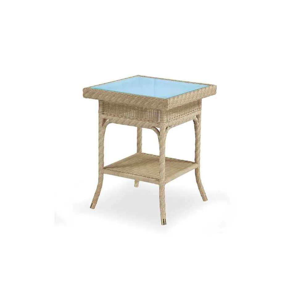 Jardin Café 56x56 de la polyéthylène tissé à la main Tchad Viadurini