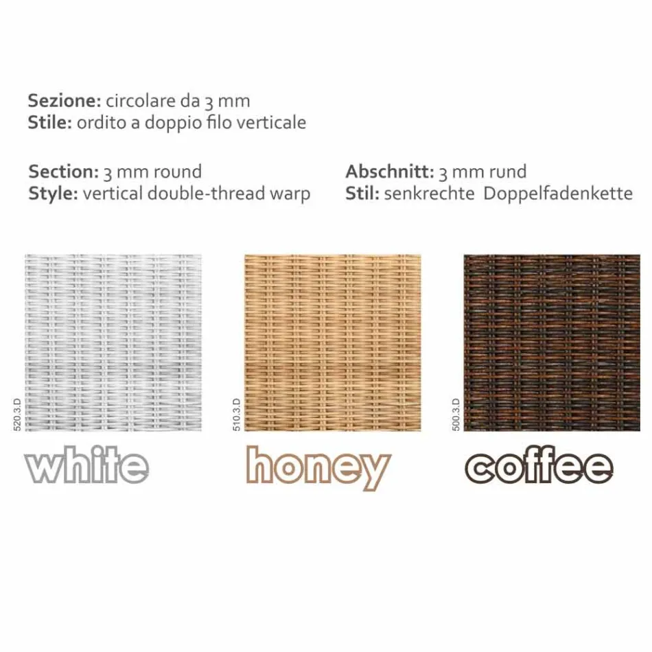 Jardin Café 56x56 de la polyéthylène tissé à la main Tchad Viadurini