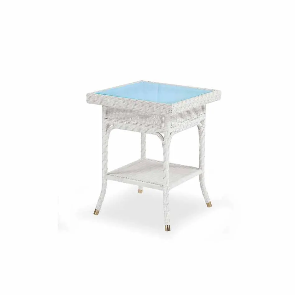 Jardin Café 56x56 de la polyéthylène tissé à la main Tchad Viadurini